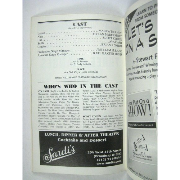 Three Changes Playbill August 2008 Dylan McDermott Nikki Silver Maura Tierney - Picture 4 of 6